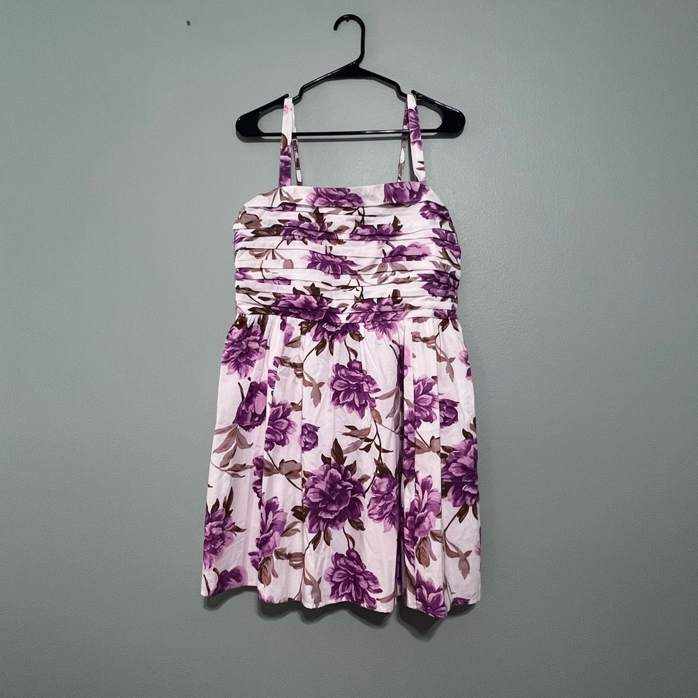 NWT Floral Print Dress - Purple and White